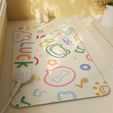 Daysoy 簡約設計吸附式浴室浴缸墊 70 x 40 cm, 1個, 14 塗鴉青蛙