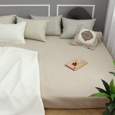居家 Family 顏料水洗 60支棉床墊床罩, 米色