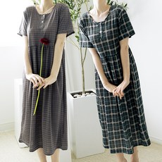 테라우드 여성용 냉감 쿨링 롱원피스 잠옷 2p