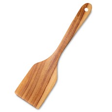 AHOYE 柚木實木鏟/鍋鏟/木鍋鏟/煎匙/炒菜鏟, 1個, 柚木
