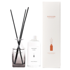 ONEFINEDAY 方形空瓶 + 補充油 250ml + 擴香棒 10p 擴香組, 1個, 麝香