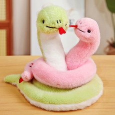 Homeplow 2025年 青蛇年 乙巳年 蛇情侶娃娃 2件組, 粉紅色, 淺綠色