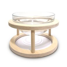 HEALING TIME BTOB Kitty Yoyo 原木寵物水碗 大型 NH-3216, 混合顏色, 1個