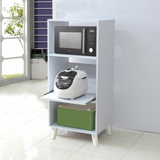 유니크가구 깔끔이 렌지대 다리형, 화이트, 3단