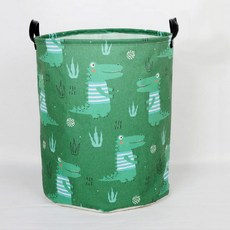 輕量布藝多用途收納籃 40 x 50 cm, 綠色鱷魚, 1個