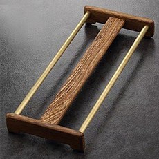 原木與銅和諧的茶道杯架, 棕色, 1個