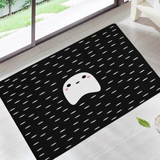 北歐黑白重複圖案廚房玄關浴室藝術地墊, 02, 1個