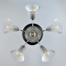 Honey Comb 奧丁半吸頂五燈, 透明燈罩設計，光線柔和，五燈提供充足照明，適用於各種空間, 1入