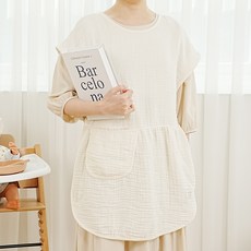 EmonG 媽媽圍兜圍裙 象牙白, 1個