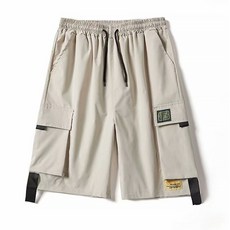 남성용 마켓A 카고 밴딩 스트랩 반바지
