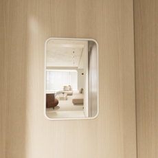 Madeu 黏貼式 一般 簡約 壓克力鏡 長方形 L, 白色