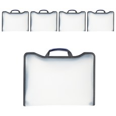 ECO Chungwoon 寬版拉鍊文件夾 A4, 黑色, 5個