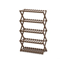 Abade居家室內竹製折疊式鞋架 5層 25*50*81cm, 棕色
