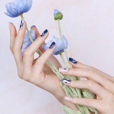 GLOSSYBLOSSOM 美甲貼 20片入, Sapphire Bling Shell, 1組