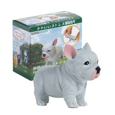 KIDO BUDDY 法國鬥牛犬 淺灰色 紓壓玩具 公仔 擺飾, 1個