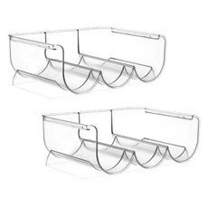 Linesmith 可堆疊紅酒杯保溫杯多功能3格收納架, 2個, 透明色