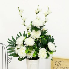 21C Trend 人造菊花花圈, 白色