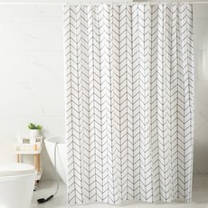 PEONIST 室內裝飾浴室浴簾, 白色, 1個