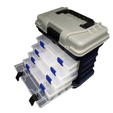 Fill Them釣魚誘餌釣具箱 4層抽屜式多功能釣魚包, 混色