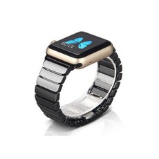 4YOU Apple Watch 3/4/5/6/7/SE 陶瓷錶帶 (相容38/40/41mm), 黑色, 1個