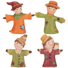 소프트홀릭 다육 화분 장식 식물 이름표 허수아비 4종 세트, 혼합색상