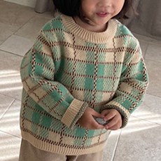 Neul兒童款凡士林格紋針織衫