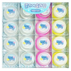 透明史萊姆透明 115g x 8p+粉色 115g x 4p+黃色 115g x 4p 套組, 混色