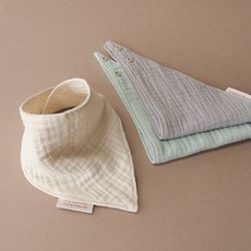 mumu dudu 孩童柔軟6層棉紗圍兜圍巾3入組