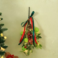 聖誕水果莓果松針懸掛式LED花環組, 萊姆, 1套