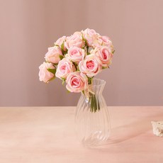 모던하우스 조화 다이아몬드 로즈 부쉬 25cm, 1개, 핑크