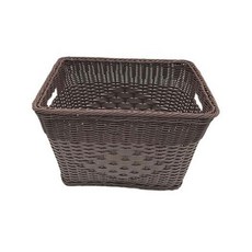 布質把手手提藤編籃 B_RD_9, 1個, 深棕色