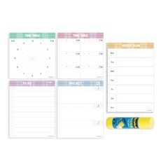 KKOMKKOMI 格紋便條紙5件組, 混合色, 1個