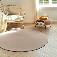 LEREVE 워셔블 소프트 고밀도 원형 카페트