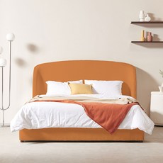 아로미가구 스테이 패브릭 침대 + 템포 메모리폼 매트리스 방문설치, 캐롯오렌지