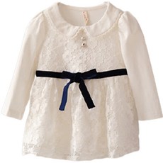 JOY MULTI 女孩童蕾絲長袖連身裙