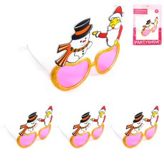 PARTYSHOW 聖誕老人與雪人眼鏡, 混合顏色, 4個