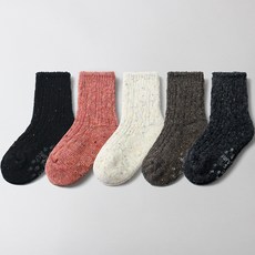 KIDS FUTURE 孩童羊毛扭紋針織中筒襪 5雙入