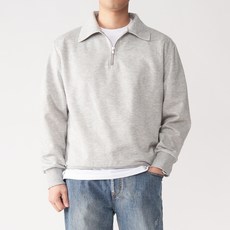 UNTAPPED 男士大尺碼標準版型翻領拉鍊長袖T恤