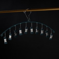 All High不鏽鋼10夾曬衣架 10 深綠色 同色, 1個