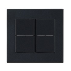 TILINS 4孔開關用 雙開關 深黑色, 1個
