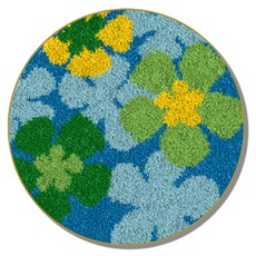 Alode 圓形花朵地毯 DIY 技巧刺繡套組 英文版 彩色印刷網布, 1套, 04