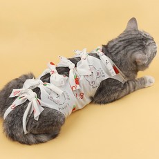 PASTEL PET 寵物印花蝴蝶結綁帶衣, 白色, 1個