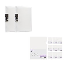 KING JIM 26孔B5活頁夾筆記 2入+L夾 L號 10入, 透明（活頁夾、L 型支架）, 1套