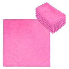 월드크린 다목적 극세사 경편 손걸레 중형 40 x 40 cm, 핑크, 5개