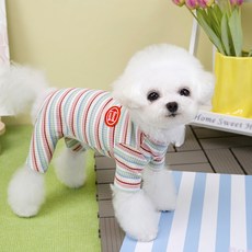 PASTEL PET 寵物馬卡龍條紋連身衣, 1個, 粉紅色