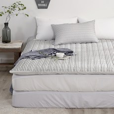 ATO&ALO 條紋絎縫床包, 白色的