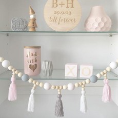 市集感性 北歐風格 馬卡龍木珠 牆壁裝飾 派對裝飾 掛旗, 類型3