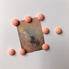 Langujung彩色圓點馬卡龍冰箱玄關門磁鐵 8入, 橘色