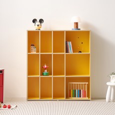 웰퍼니쳐 아동용 쿠비 높은 책장 1000 방문설치, 레몬, 3단