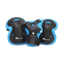 SPEED STAR 兒童護具 手腕2p + 手肘2p + 膝蓋2p 套組, 藍色